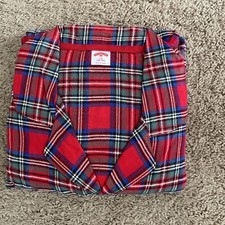 NEW-Men  s Size Large Holiday Time 2-Piece Red Plaid Pajama Set