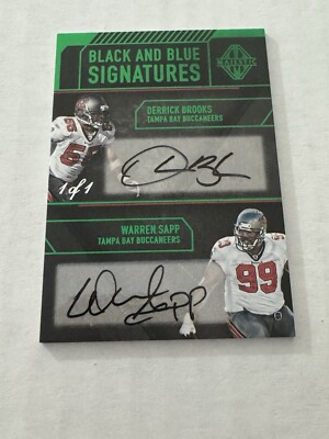 2017 Panini Majestic Derrick Brooks Warren Sapp Signatures Auto 1/1 Buccaneers