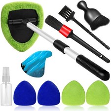 10pcs Windshield Cleaner Tool, Car Window Cleaning Wash Kit w/ 4 Microfiber Pads