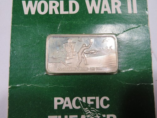 History WWII Silver bar SEALED pacific theater Lincoln Mint Bar Sterling 1++ oz - Picture 4 of 4