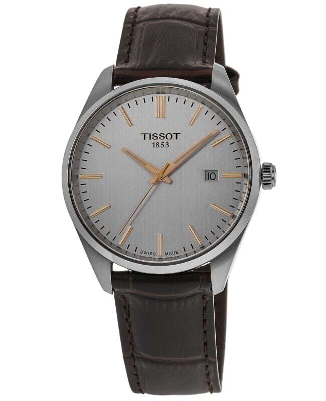 New Tissot PR 100 Quartz Silver Dial Brown Men's Watch