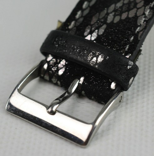 GUESS Women's Snake Print Black & Silver Chrome Diamond Bezel U0050L1 Square - Picture 5 of 10