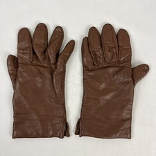 Vintage Fownes Womens Brown Leather Cashmere Lined Gloves Size 7