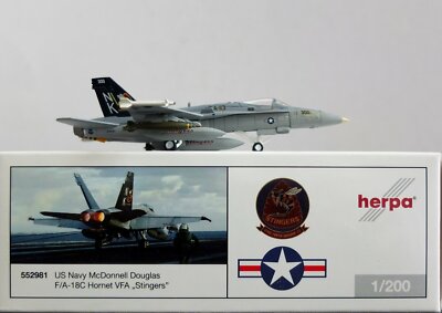 1:200 Herpa Wings McDonnell Douglas F/A-18C Hornet VFA Stingers US Navy 552981