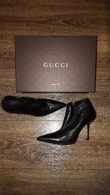 GUCCI Authentic Black Leather Ankle Boots Booties Size 36 1  display picture 1