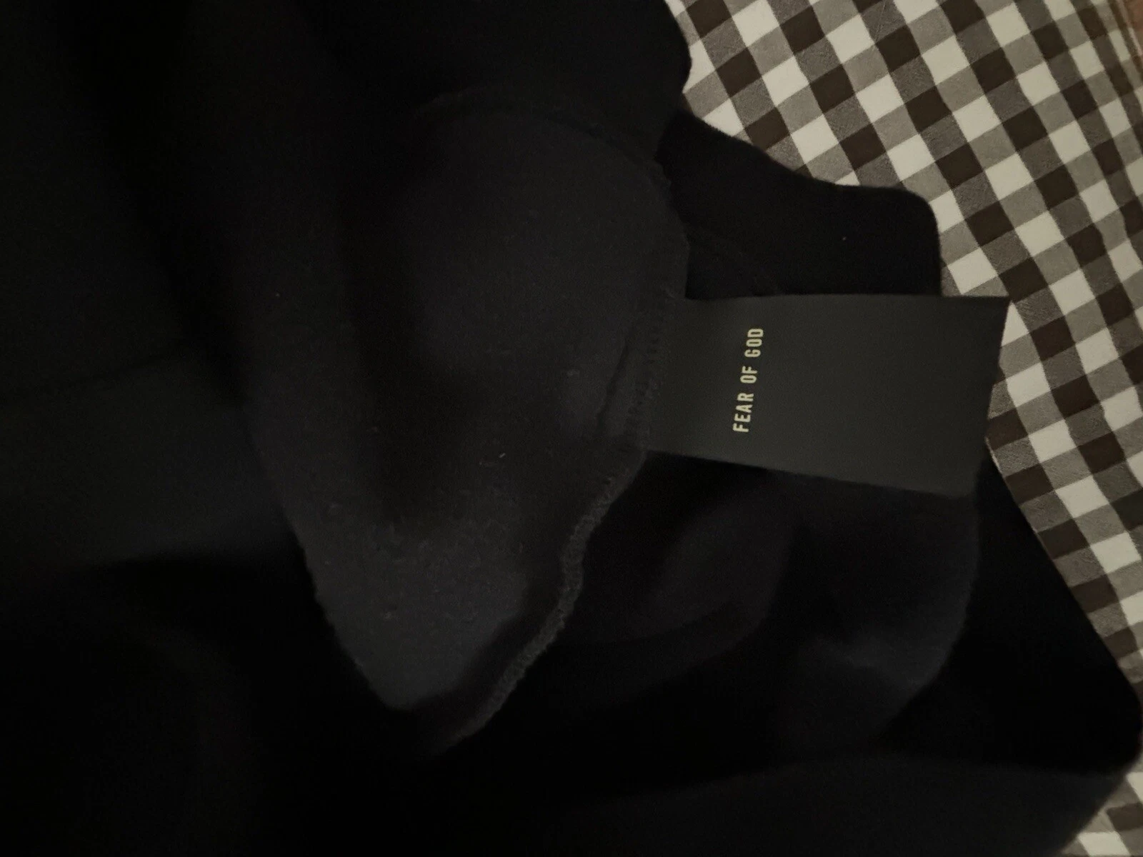 Felpa con cappuccio in pile Fear of God nera con cerniera taglia small