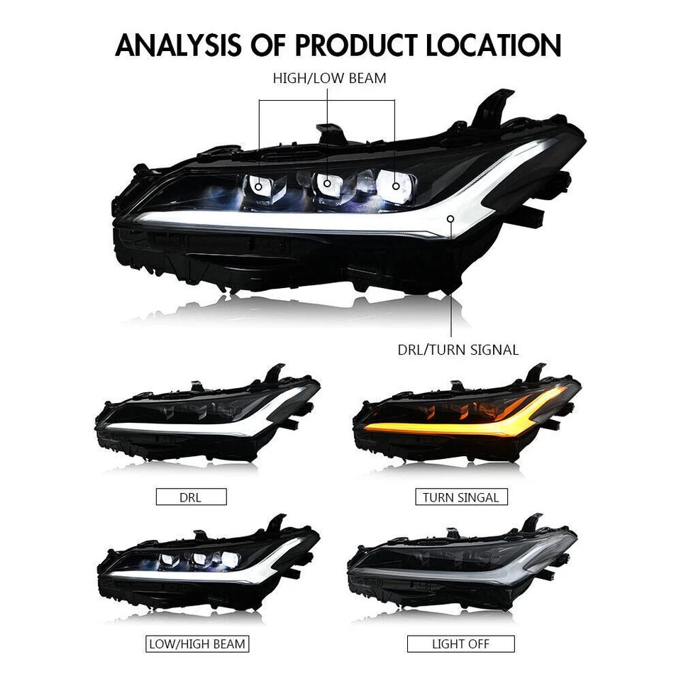 Faro LED completo + luces traseras con lámpara de maletero DRL para Toyota Avalon 2019-2021 Foto 4 de 4