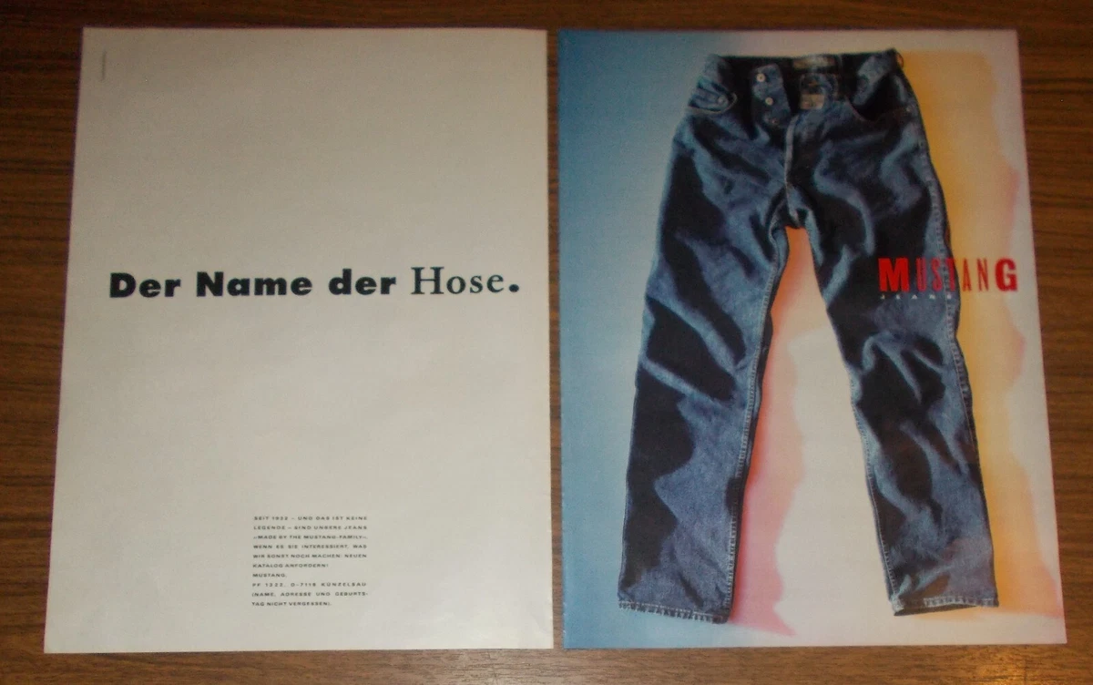 Seltene Werbung vintage MUSTANG Jeans - Der Name der Hose 1991