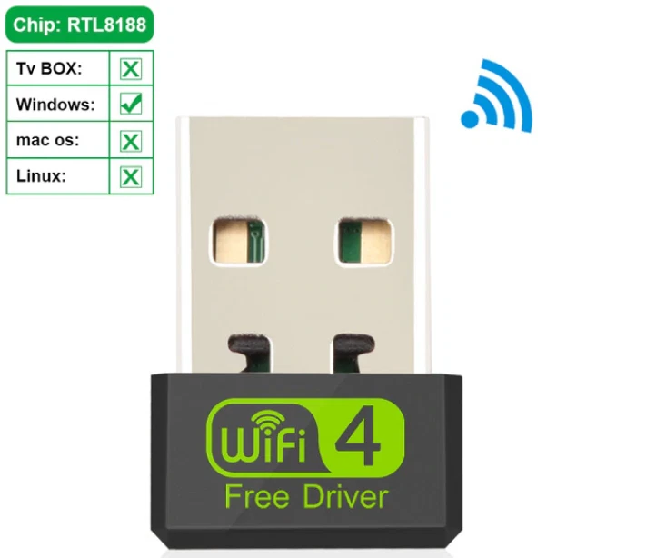 WIFI 4 Pilote Gratuit 150Mbps USB Adaptateur Sans Fil Récepteur Wi-Fi Dongle Carte Réseau