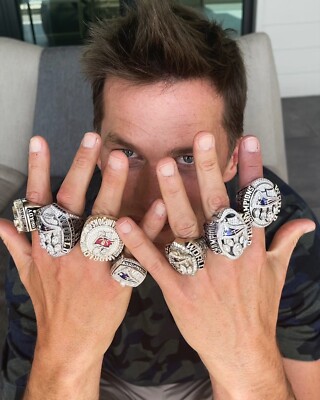 Superbowl Brady With His Rings Tom Brady 7-Time Super Bowl