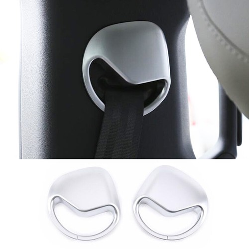 2×Silver ABS Seat Belt Buckle Panel Cover For Land Rover Defender 90 110 2020-22