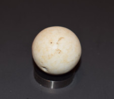 Antique Handmade Bone Color Fired Glazed Clay Marble Toe Braker Size 1.171"