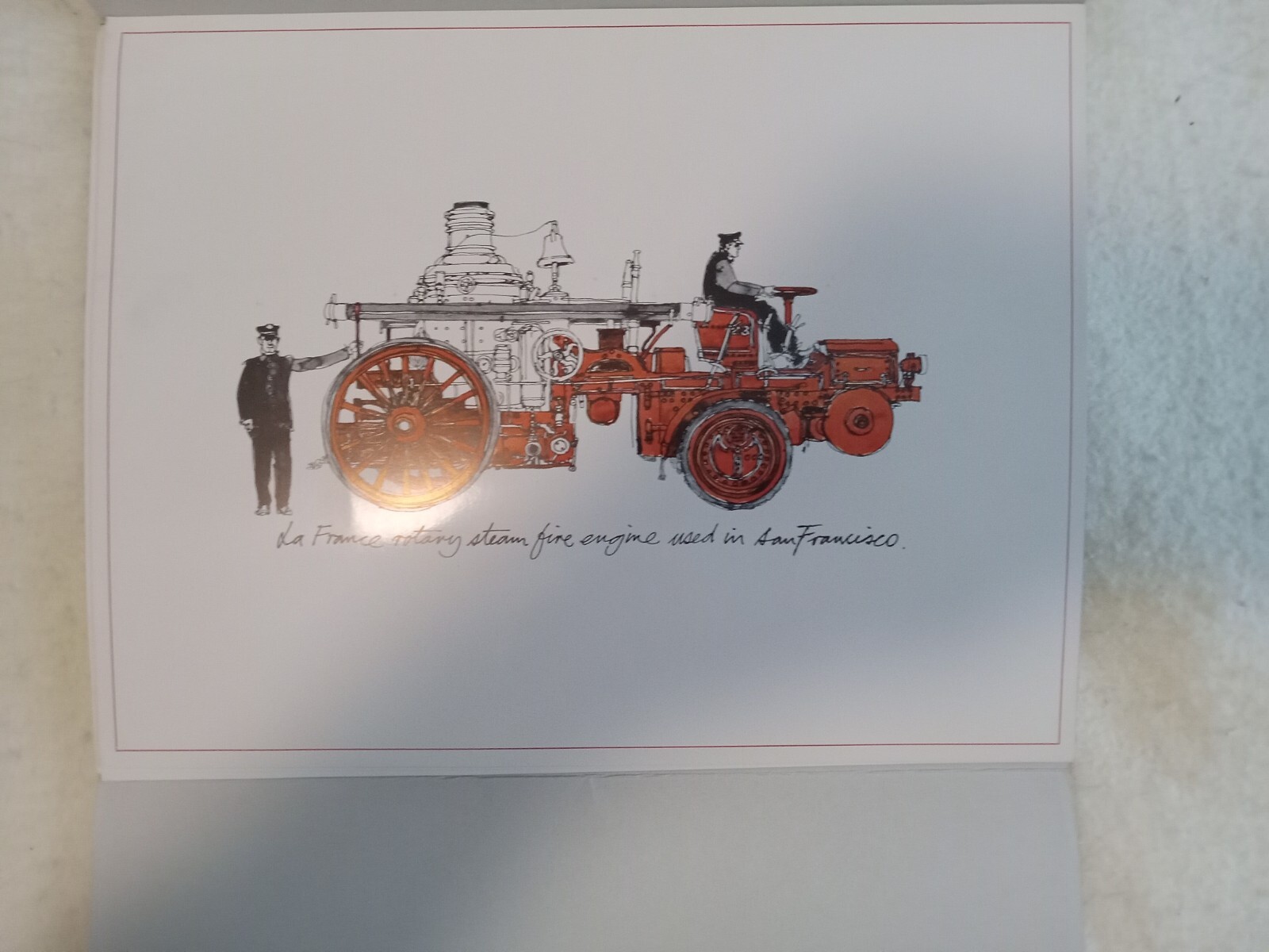 4 pics of Fire Steam Pumpers plus folder - Perfect Condition - by Champion paper