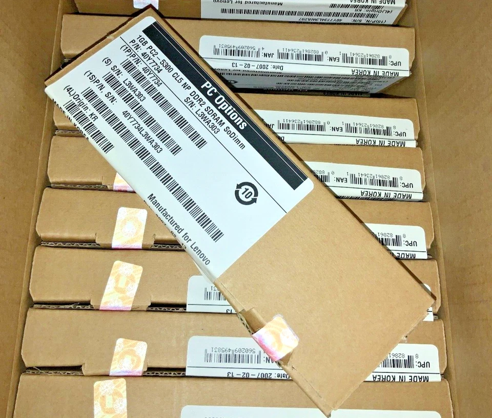 Lenovo 1GB PC2-5300 DDR2 SO SDRAM DIMM 40Y7734 Laptop ✅❤️️✅❤️️ New!!!!! - Image 2 of 3
