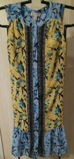 Eliane Rose Navy Mustard Blue Size 2 Floral Dress T3-22