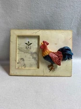 Rustic RAJ Collection Dimensional Chicken/Rooster Picture Frame-insert: 3.5 x 5)