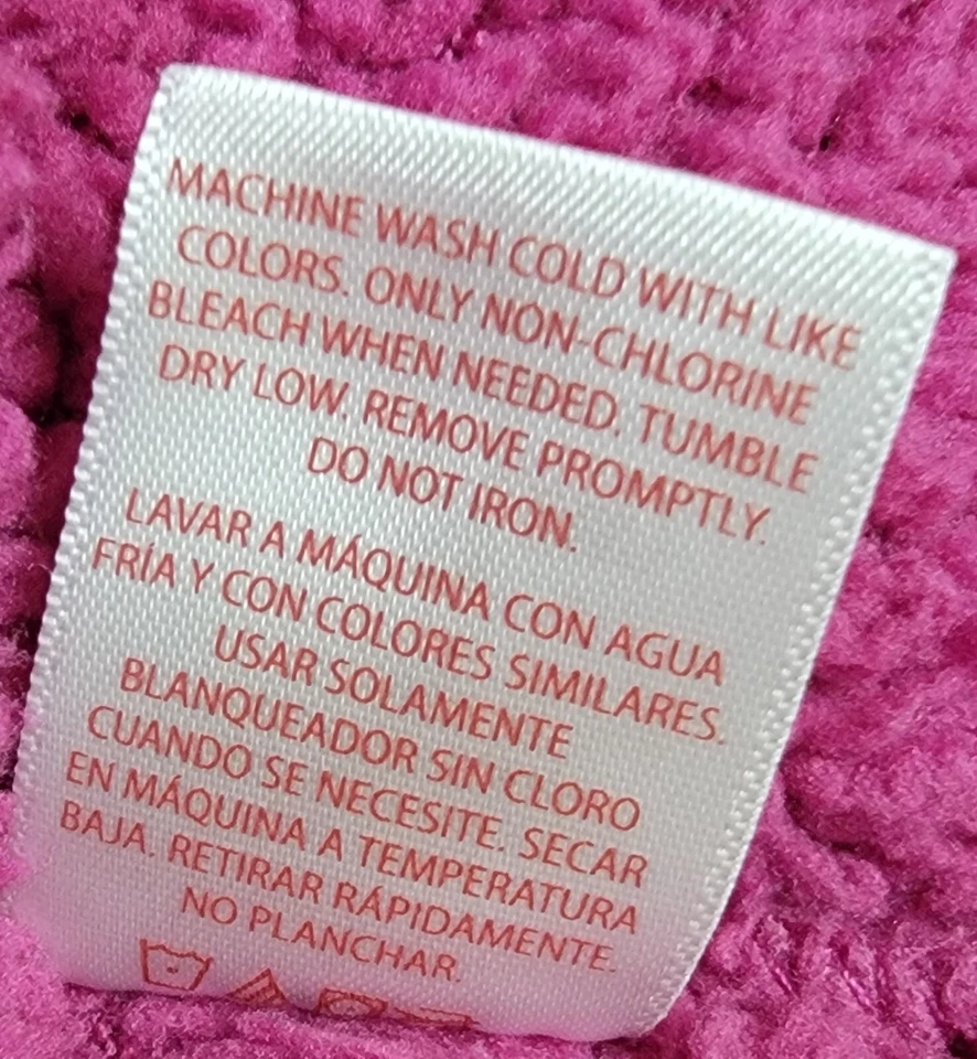 Abrigo Chaqueta Mujer Faded Glory Talla 2X 18W/20W Púrpura Rosa Vellón Foto 4 de 4