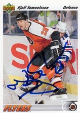 91/92 Upper Deck Kjell Samuelsson Auto Signatures #396 ( in person )