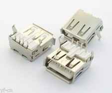 100pcs A Type Right Angle 90D USB 4pin Female Jack Socket PCB Mount Connector
