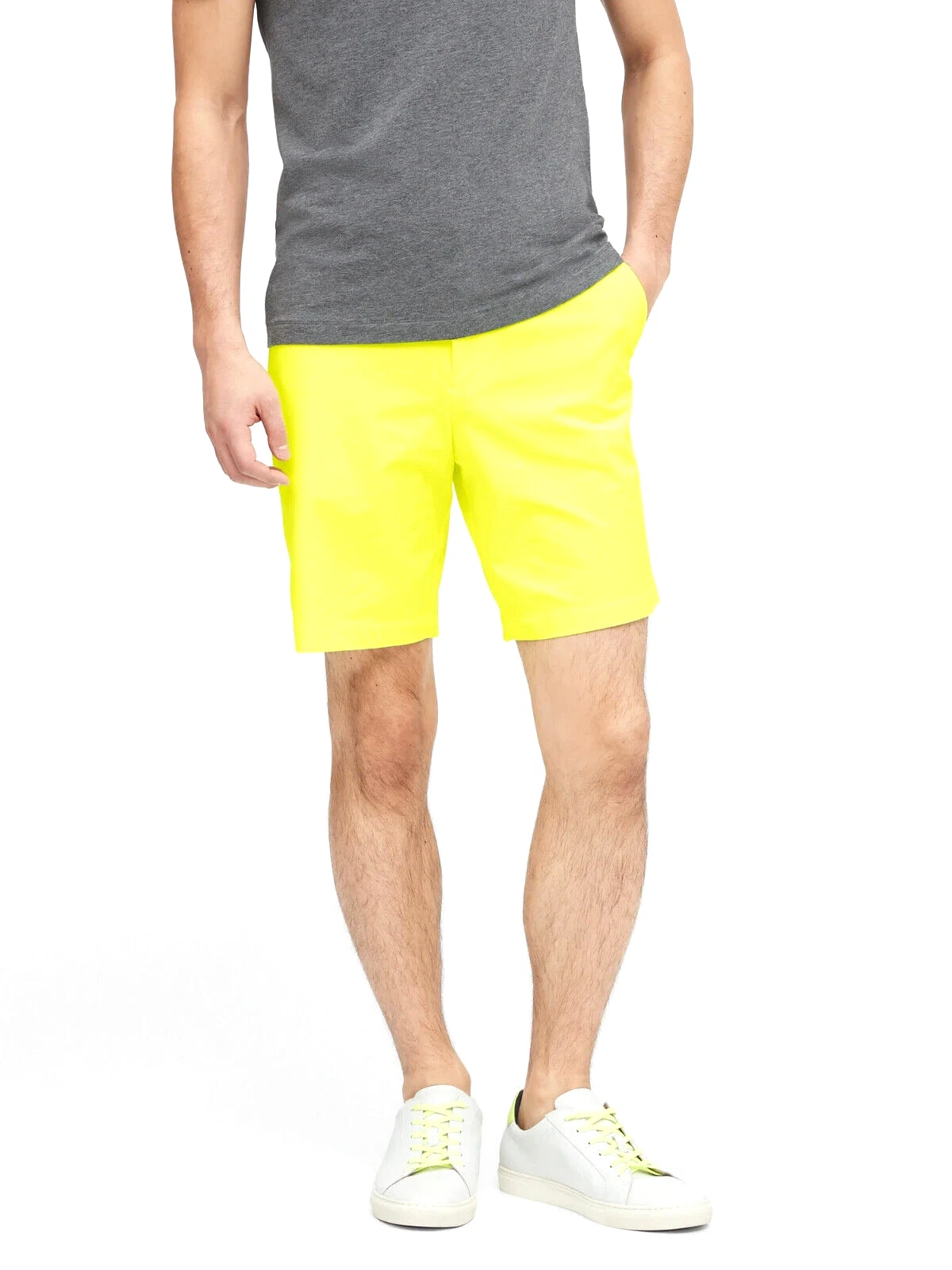 Banana Republic Men 9" QUICK-DRY HYBRID SHORT sz 34 Neon Yellow NWT RRP$120