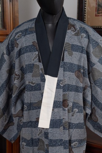 DEAR VANILLA JAPANESE JUBAN UNDERGOWN MEN'S KIMONO AUTHENTIC VINTAGE JAPAN MADE - Picture 3 of 7