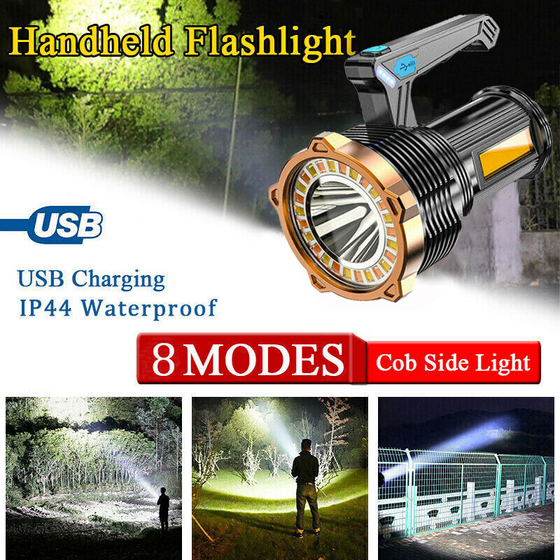 12000000LM High Powered LED Flashlight Super Bright Torch USB Rechargeable Lamp - Picture 2 of 12