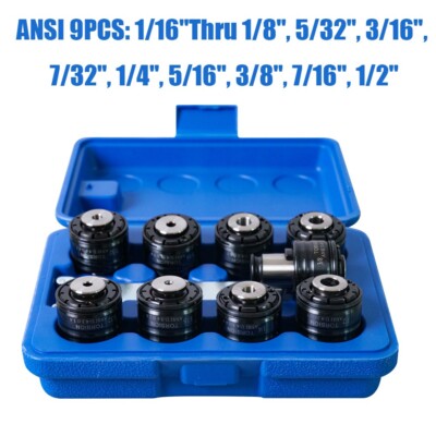 US Stock SFX 9PCS GT12 ANSI Collets Tap Torque Collet for M16R Tapping Machine
