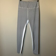 Allfenix Leggings Womens Medium Stripe Yoga Pants 7/8 Ankle Stretchy Gym Workout