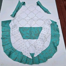 Flirty Aprons Teal Polka Dot Ruffled Full Apron Cupcake Baking Retro