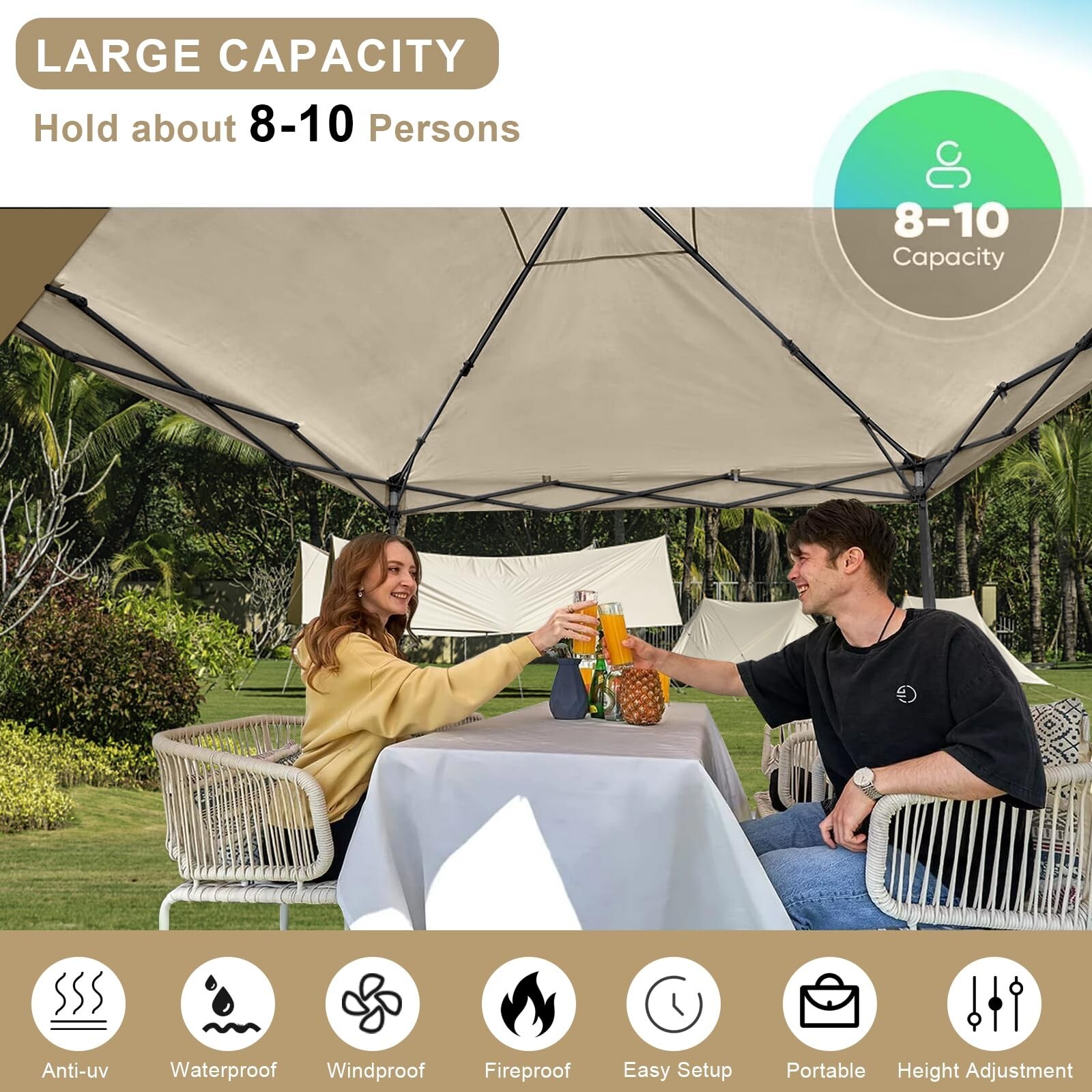 KAMPKEEPER Canopy Tent,10x10 Canopy Tent with sidewalls,Pop Up Canopy Tent fo...