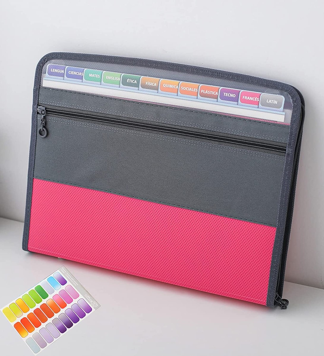 8429⑥folder+ Folder 5 COMPLETE BOX 5 Pack Expanding File Folder with Labels, 13 Pocket Accordion