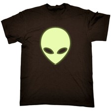 Alien Head Glow In The Dark - Mens Funny Novelty T-Shirt Tshirts