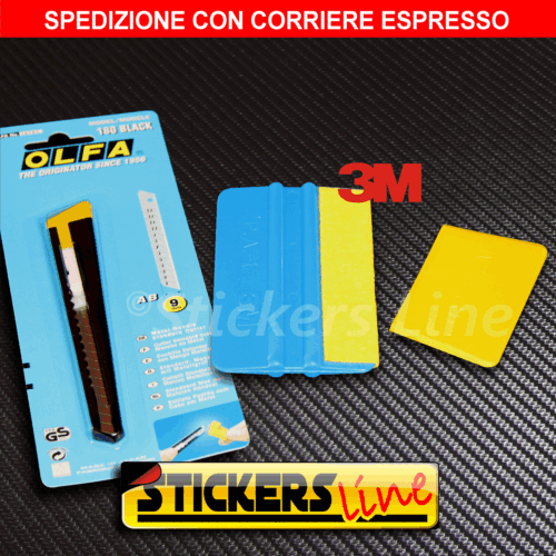 Kit taglierino OLFA cutter, Spatola 3M, Spatolina di precisione CAR WRAPPING - Foto 1 di 1