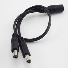 DC 1 Female to 2 Male Power Splitter Cable 0.08 x 0.22 in for CCTV Cameras LED