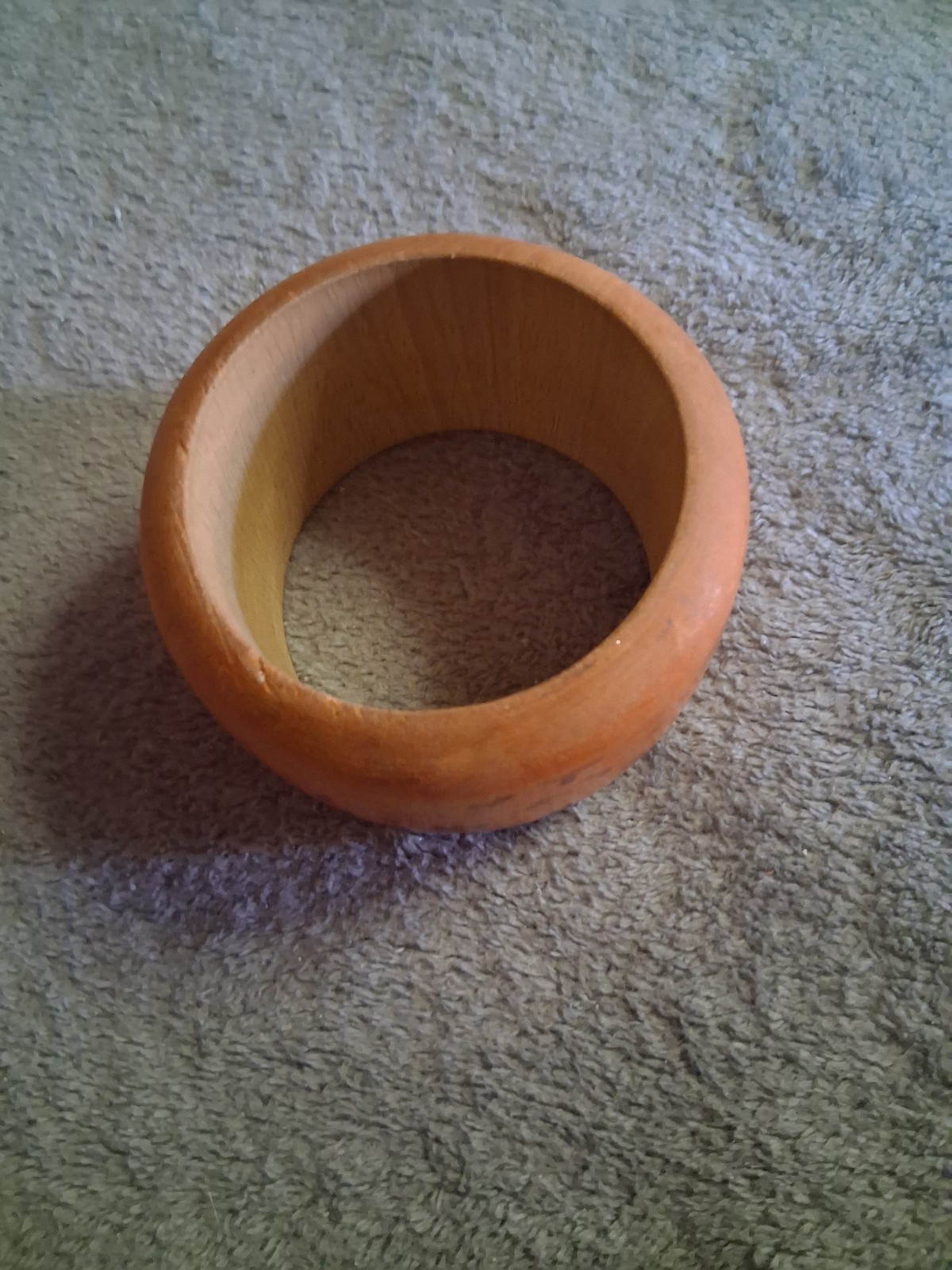 Rustic Wooden Chunky Rounded Bangle Bracelet Ligh… - image 3