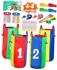 Outdoor Carnival Games - Potato Sack Bags for Kids  Adults - Egg Spoon Relay