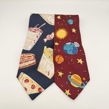 Save the Children TIe Men's Blue Burgundy Lot 2 Bundle