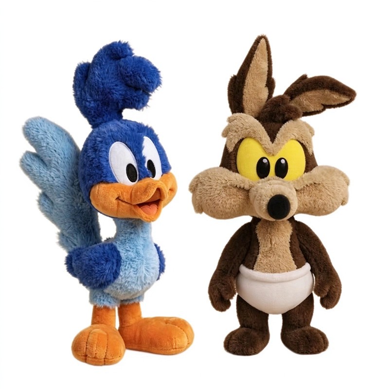 Baby Looney Tunes Plush Toys Anime Road Runner Wile E Coyote Stuffed Doll Gift