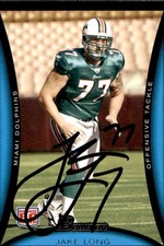 Jake Long Signed 2008 Bowman Rookie Card #224 Miami Dolphins. rookie card picture
