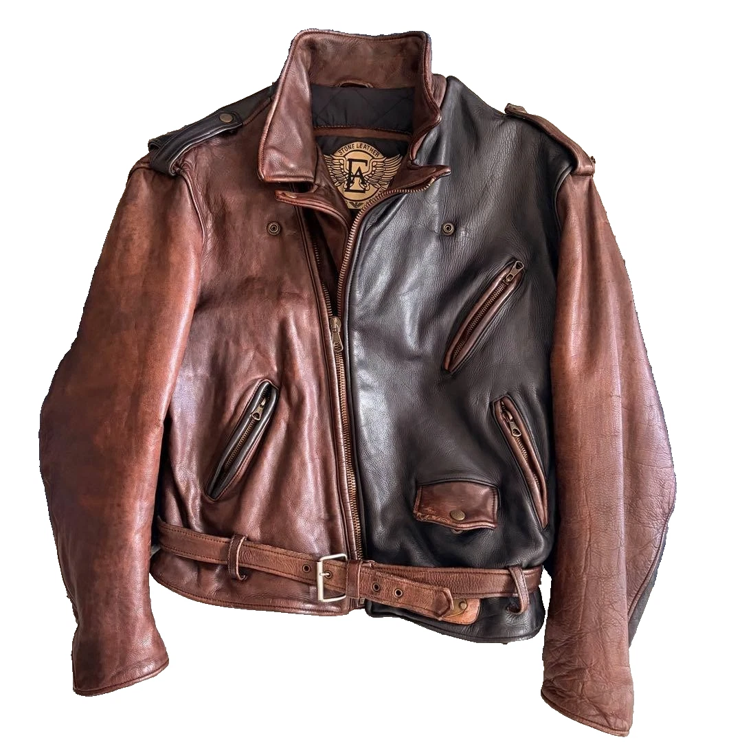 Emporio Armani Leather Outer Shell Brown Coats, Jackets & Vests