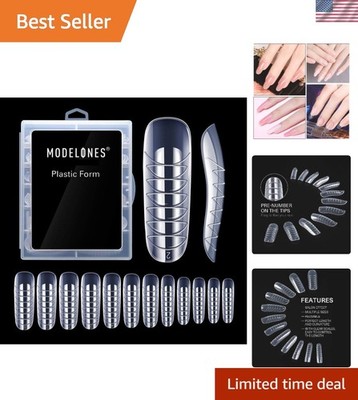 Poly Extension Gel Dual Nail Form 120pcs Coffin Nails Clear Ballerina Nail Ti...