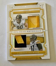 2025 National Treasures NFL Gear Materials T.J. Watt Cameron Heyward /25 Steeler