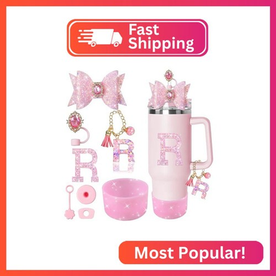 #ad XIANGYUAN 8PCS Pink Bling Accessories Set for Stanley Cup 30oz 40oz Tumbler with $11.46