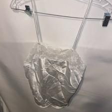 Vintage Christian Dior Babydoll Dreamy White Lace Trim Camisole Lingerie Medium