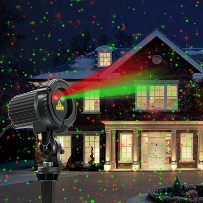 Proyector láser de Navidad para exteriores,luces láser rojas y verdes de jardín