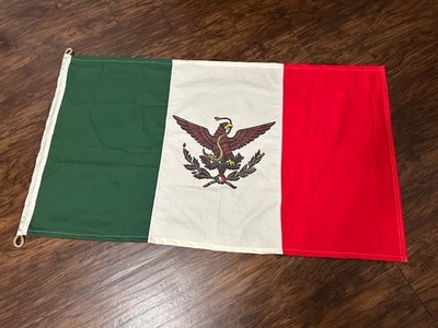 Mexican flag VINTAGE STYLE from 1842 House Flag made of 100% cotton 48x27 inches