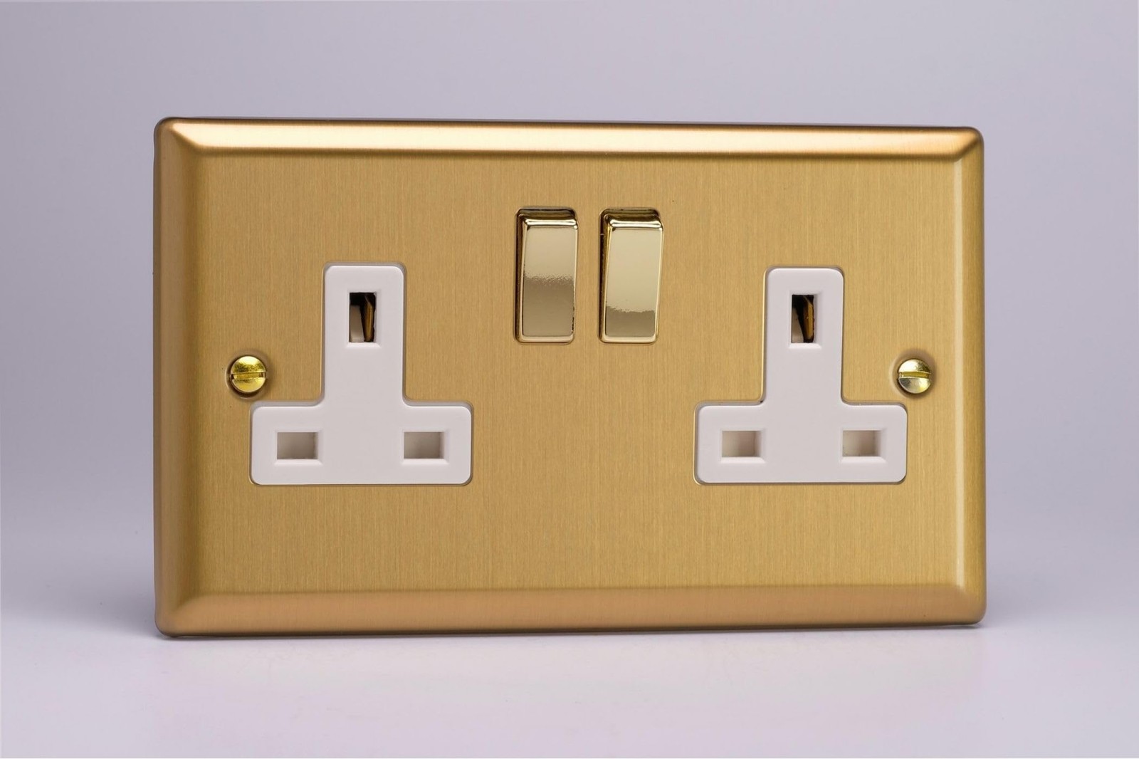 Varilight 2-Gang 13A Double Pole Switched Socket With Metal Rockers