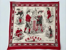 Antique Turkey Red Handkerchief Bandanna Cricket H Greene & Sons Sports Vintage