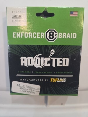 Tuf Line Enforcer 8-Carrier Braided Fishing Line 65lb Test 300Yds Dark Green