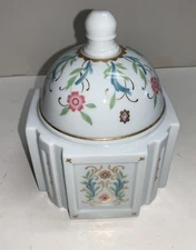 Prestige Place Japan Venetian Collection Trinket Vanity Jar Flower Overlay